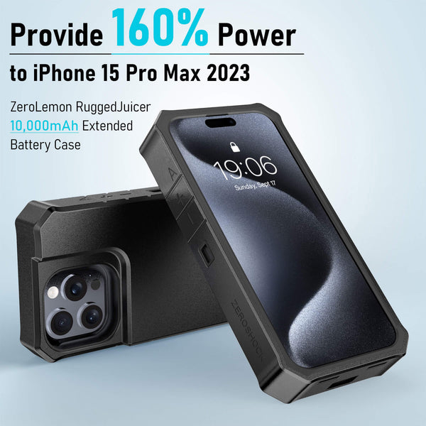 Set for IPhone 15 Pro パワーバンクケースプロテクター IPhone 15 Pro Max用バッテリー充電器ケース,パワーバンク,15