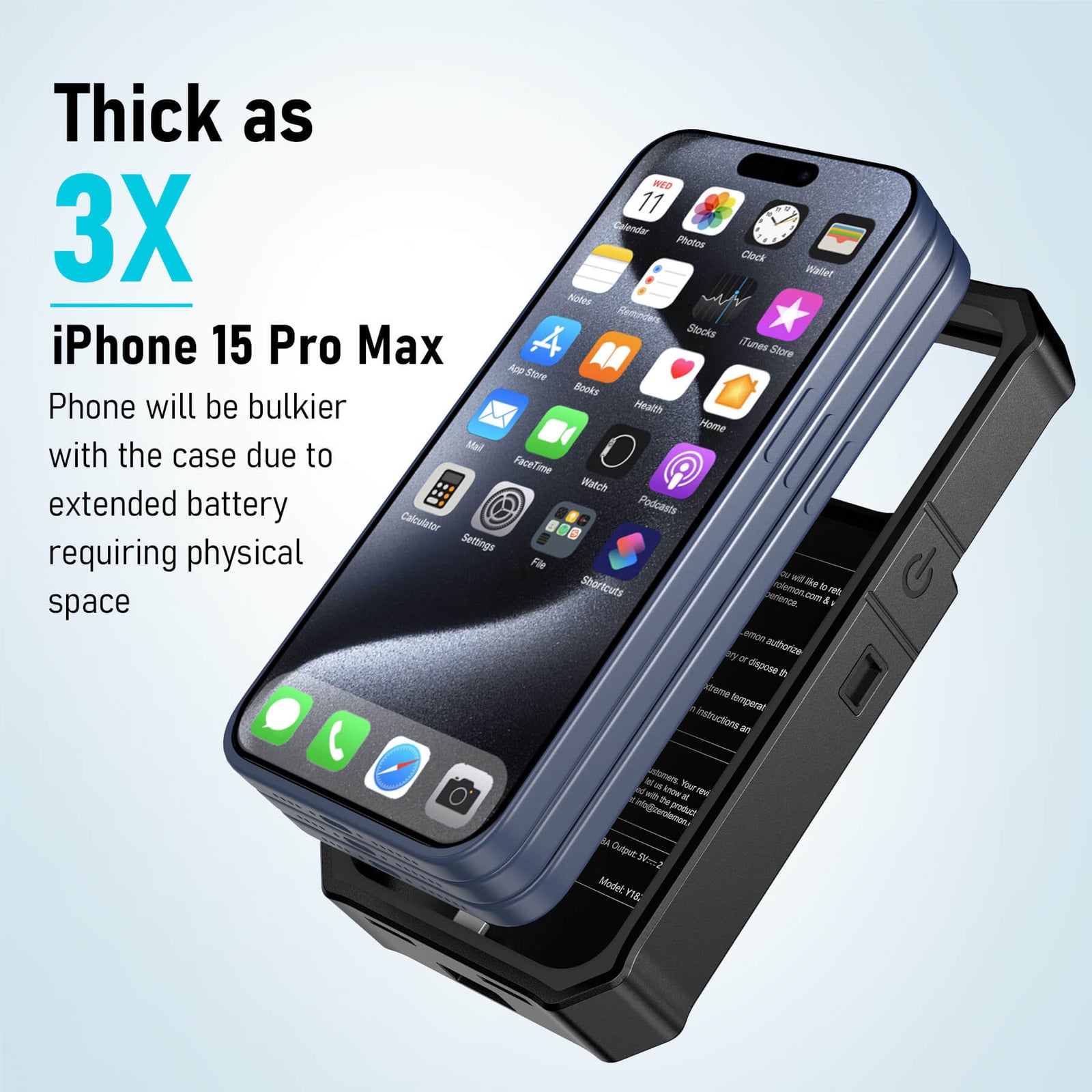 iPhone 15 Pro Max Battery Case 10000mAh