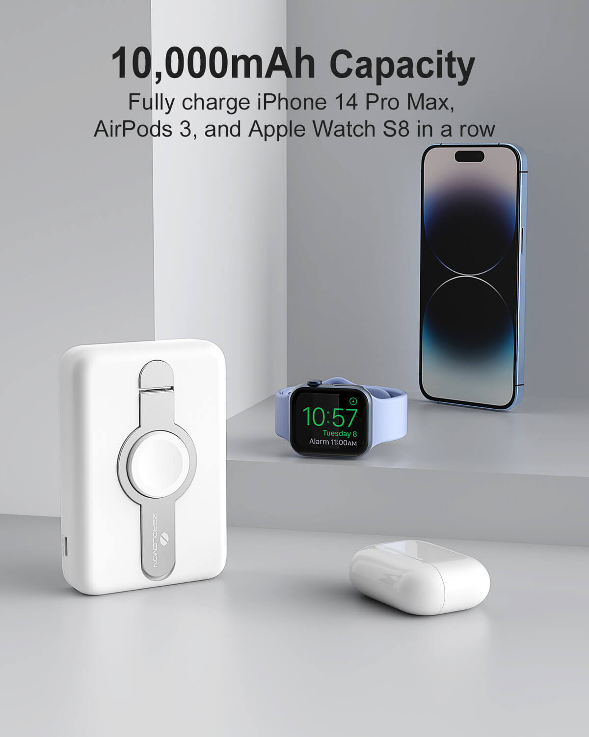 Upgraded MagJuice+ 10,000mAh Magnetic Power Bank with Apple Watch Charger