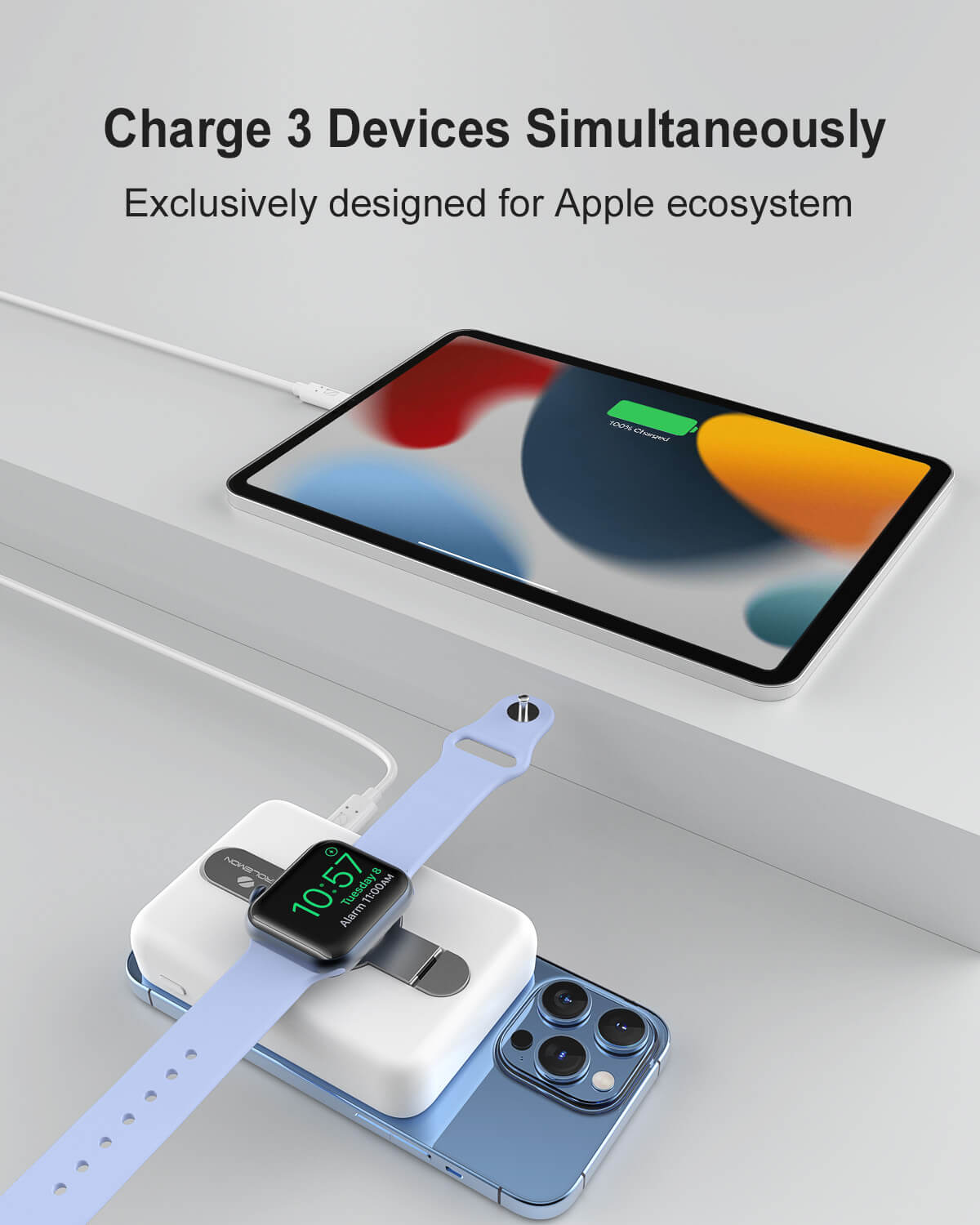 Upgraded MagJuice+ 10,000mAh Magnetic Power Bank with Apple Watch Charger