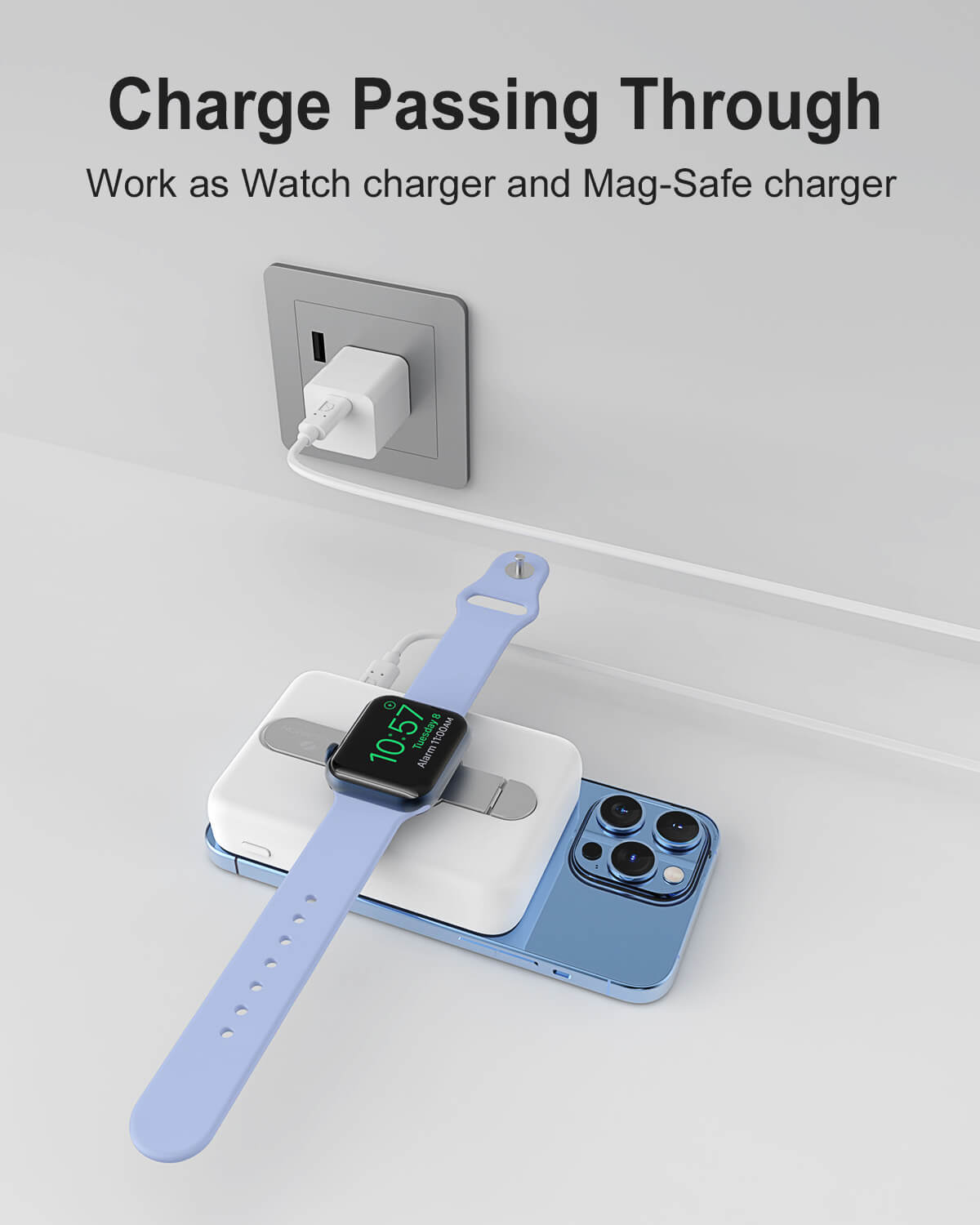 Upgraded MagJuice+ 10,000mAh Magnetic Power Bank with Apple Watch Charger