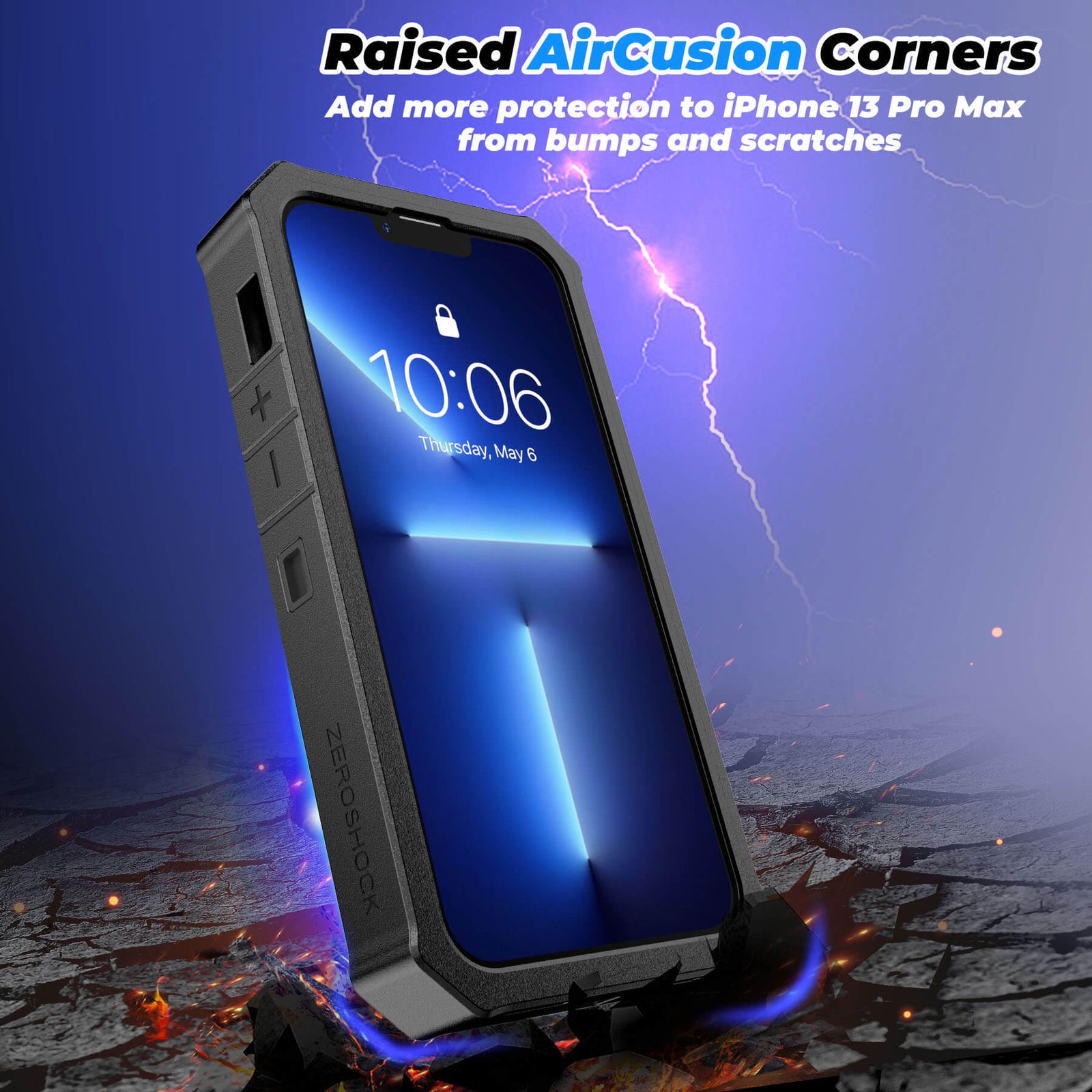 iPhone 13 Pro Max battery case, iPhone 13 Pro Max extended battery case, iPhone 13 Pro Max charging case, iPhone 13 Pro Max battery charger, TPU case, wireless charging, Apple, black