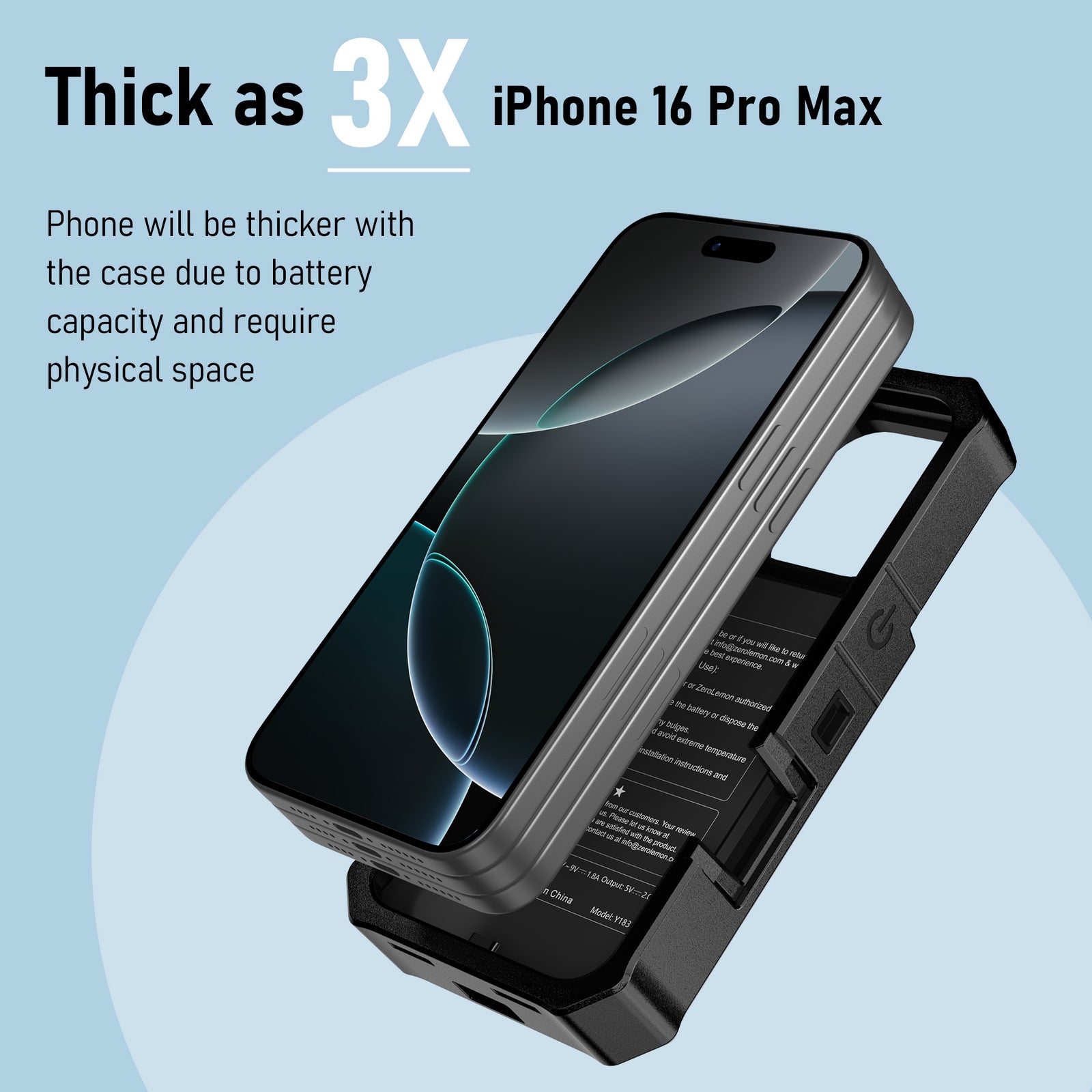 iPhone 16 Pro Max Battery Case 10000mAh