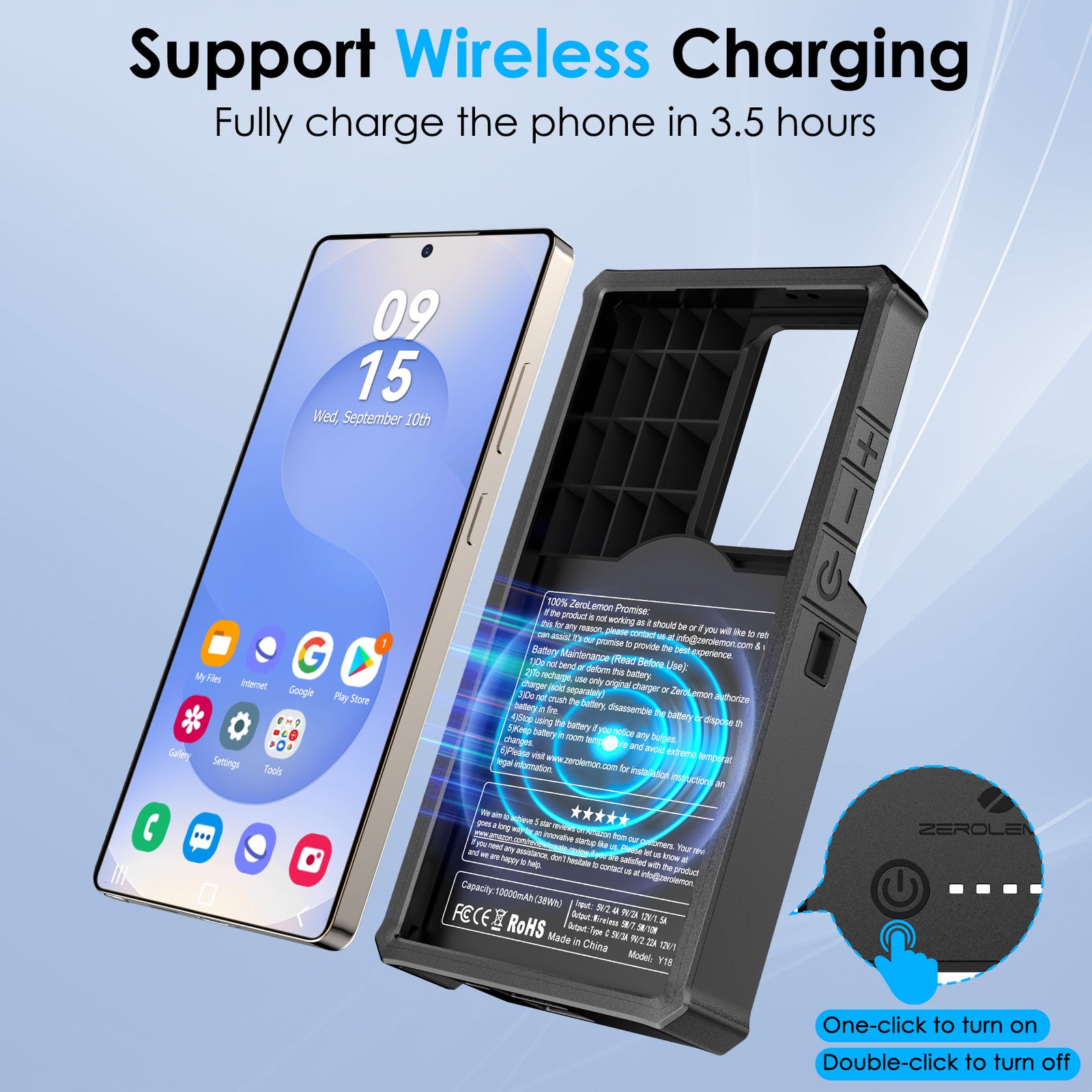 Galaxy S25 Ultra Wireless Charging Case 10000mAh