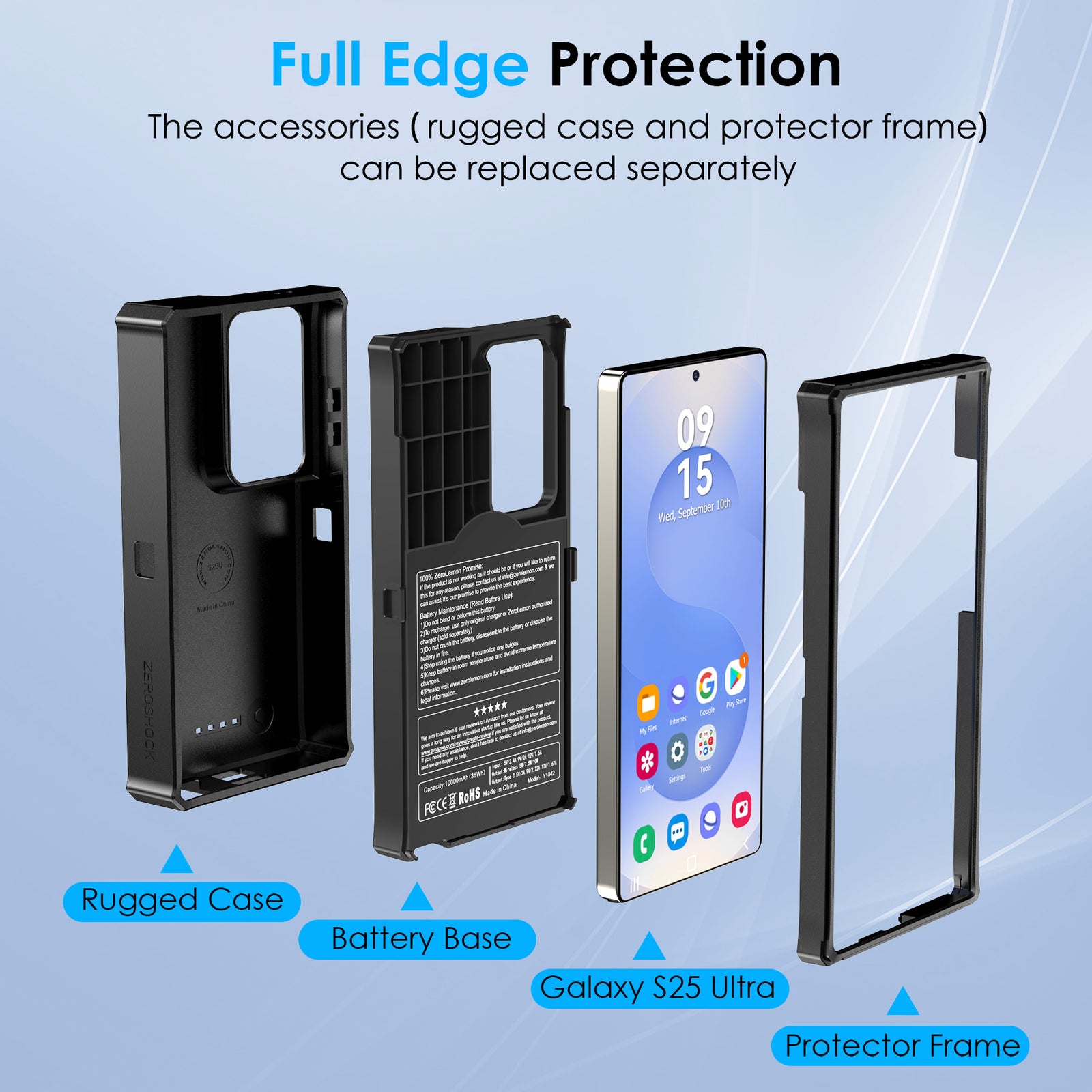 Galaxy S25 Ultra Wireless Charging Case 10000mAh