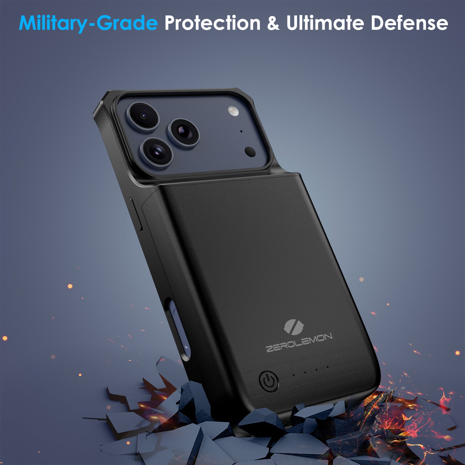 10000mAh Magnetic Wireless Battery Charger Case For IPhone 17 Pro Max - Slim Shockproof Power Bank