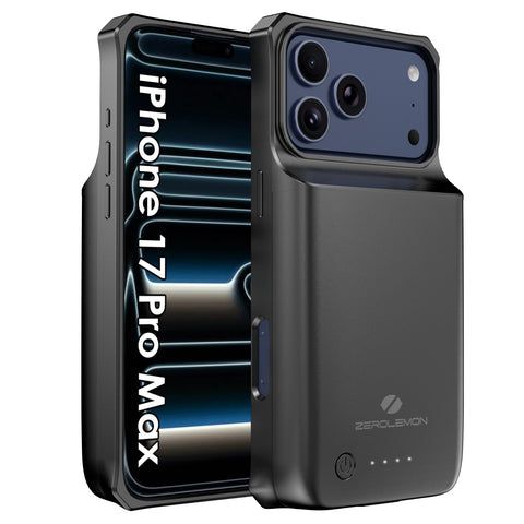 Lunso iPhone 17 Pro case - Powerbank hoesje 7000 mAh - Zwart Lunso iPhone 17 Pro case - Powerbank hoesje 7000 mAh - Zwart