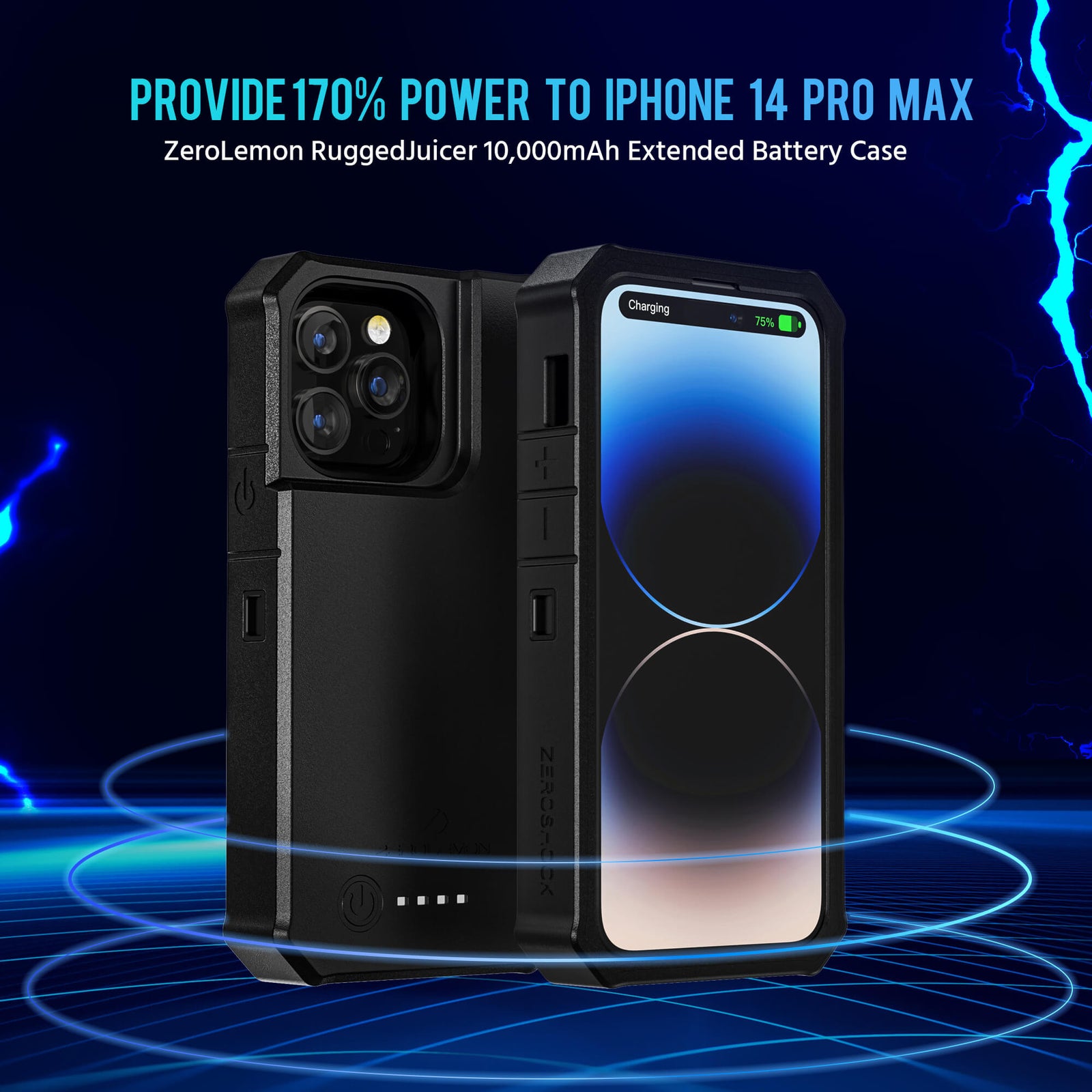 iPhone 13 Pro Max / 14 Plus Battery Case 10000mAh [Shipping to