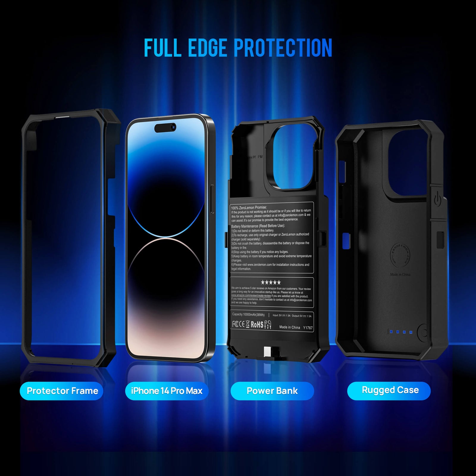 iPhone 14 Pro Max Battery Case 10,000mAh